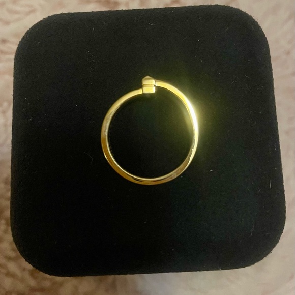Tiffany & Co. T ring 18k Yellow Gold pave diamond ring size 6 - Picture 6 of 7